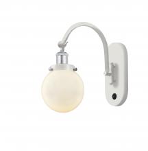 Innovations Lighting 918-1W-WPC-G201-6 - Beacon - 1 Light - 6 inch - White Polished Chrome - Sconce