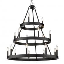 Golden 1017-369 BLK - Alastair 3 Tier 3+6+9 Light Chandelier in Matte Black