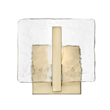 Golden 3164-1W BCB-HWG - Aenon 1-Light Wall Sconce in Brushed Champagne Bronze with Hammered Water Glass Shade