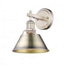 Golden 3306-BA1 PW-AB - Orwell PW 1 Light Bath Vanity in Pewter with Aged Brass shade