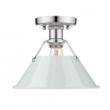 Golden 3306-FM CH-DB - Orwell CH Flush Mount in Chrome with Dusky Blue shade