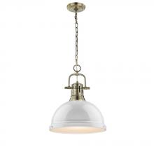 Golden 3602-L AB-WH - 1 Light Pendant with Chain