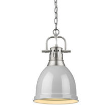 Golden 3602-S PW-GY - Duncan Small Pendant with Chain