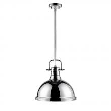 Golden 3604-L CH-CH - 1 Light Pendant with Rod