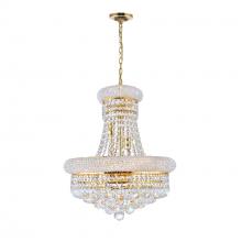 CWI Lighting 8001P18G - Empire 8 Light Down Chandelier With Gold Finish