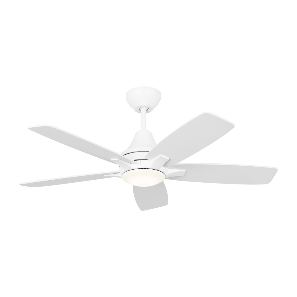Lowden 44 LED Ceiling Fan in Matte White with Matte White Blades and Light Kit