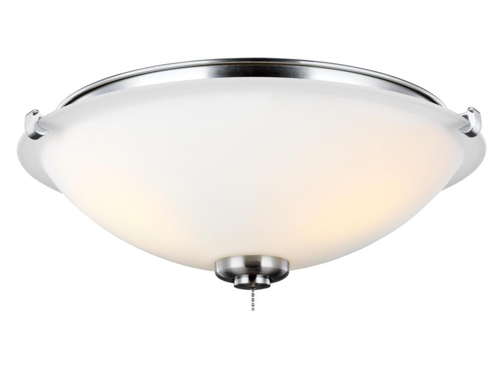 3 - Light LED Light Kit in Brushed Steel with Matte Opal Glass