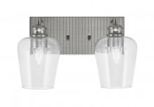 Toltec Company 1162-BN-210 - Edge 2 Light Bath Bar, Brushed Nickel Finish, 5" Clear Bubble Glass