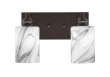 Toltec Company 1162-ES-3009 - Edge 2 Light Bath Bar, Espresso Finish, 4" Onyx Swirl Glass