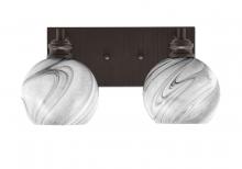 Toltec Company 1162-ES-4109 - Edge 2 Light Bath Bar, Espresso Finish, 5.75" Onyx Swirl Glass