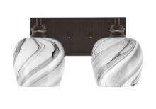 Toltec Company 1162-ES-4819 - Edge 2 Light Bath Bar, Espresso Finish, 6" Onyx Swirl Glass