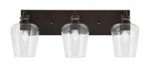 Toltec Company 1163-ES-210 - Edge 3 Light Bath Bar, Espresso Finish, 5" Clear Bubble Glass