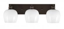 Toltec Company 1163-ES-4811 - Edge 3 Light Bath Bar, Espresso Finish, 6" White Marble Glass