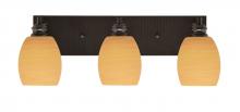 Toltec Company 1163-ES-625 - Edge 3 Light Bath Bar, Espresso Finish, 5" Cayenne Linen Glass