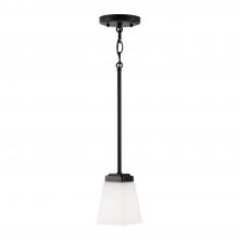 Capital 314411MB-334 - 1-Light Pendant in Matte Black with Soft White Glass Shade
