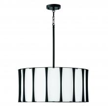 Capital 344641MB - 24.5"W x 11"H 4-Light Pendant in Matte Black with White Fabric Shade