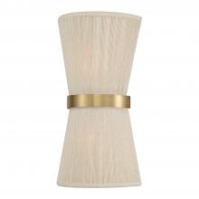 Capital 641221NP - 2-Light Sconce in Hand wrapped Bleached Natural Rope String and Hand-Distressed Patinaed Brass