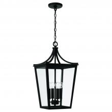 Capital 947942BK - 12"W x 23"H 4-Light Outdoor Hanging Lantern in Black with Clear Glass