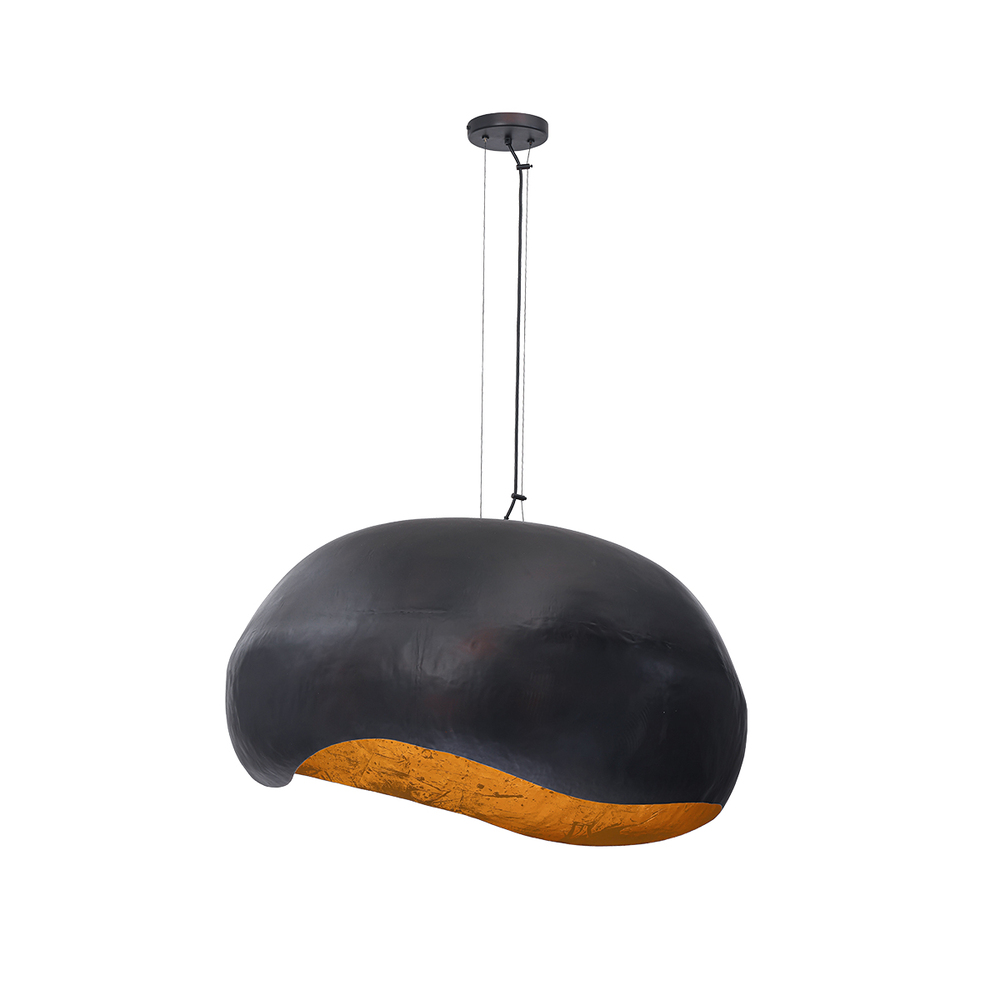 Baleia 4 Light Pendant in Black and Gold Foil