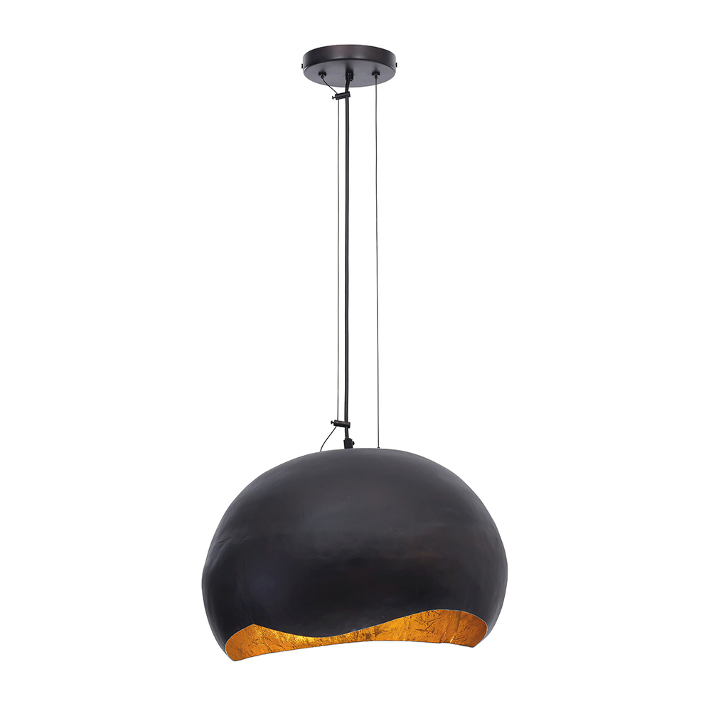Baleia 2 Light Pendant in Black and Gold Foil
