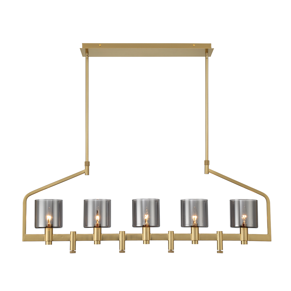 Decato 5 Light Chandelier in Brushed Gold
