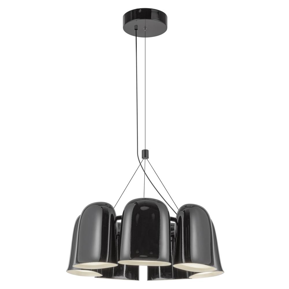 Bell 20-in Glossy Black LED Chandelier
