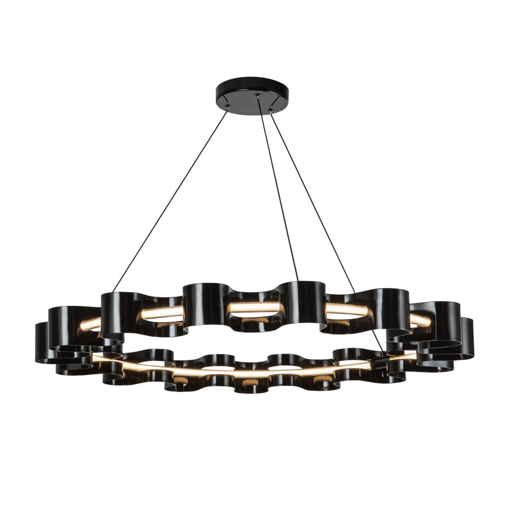 Nami 32-in Gloss Black LED Chandelier