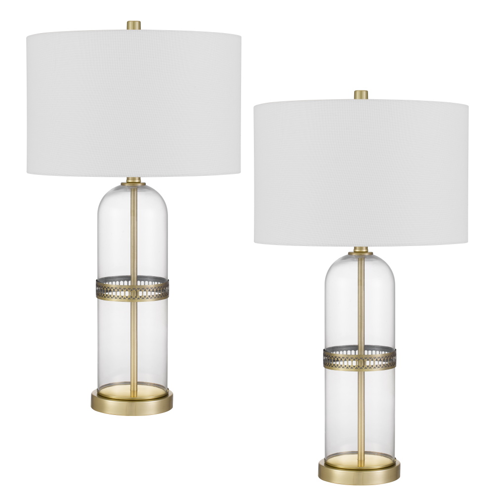 Illuminate Your Space with This Bullet Shaped Glass Lamp. It Features A Clear Glass Body with Antiq