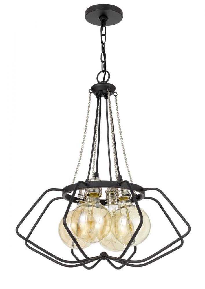 60W x 4 Ladue metal chandelier (Edison bulbs shown ARE included)