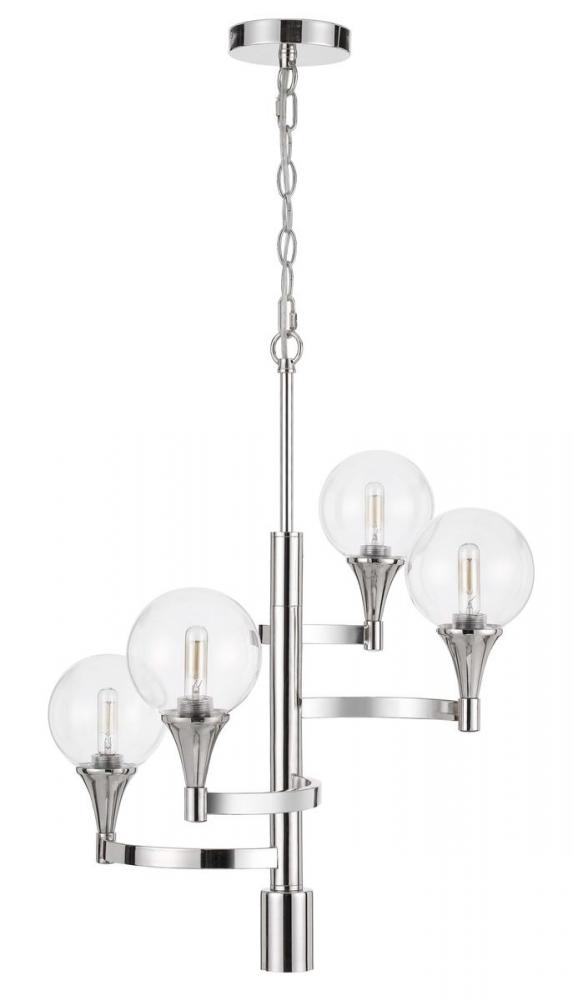 15W x 4 Milbank metal chandelier with a 3K GU10 LED 6W downlight (only down Light GU10 bulb included