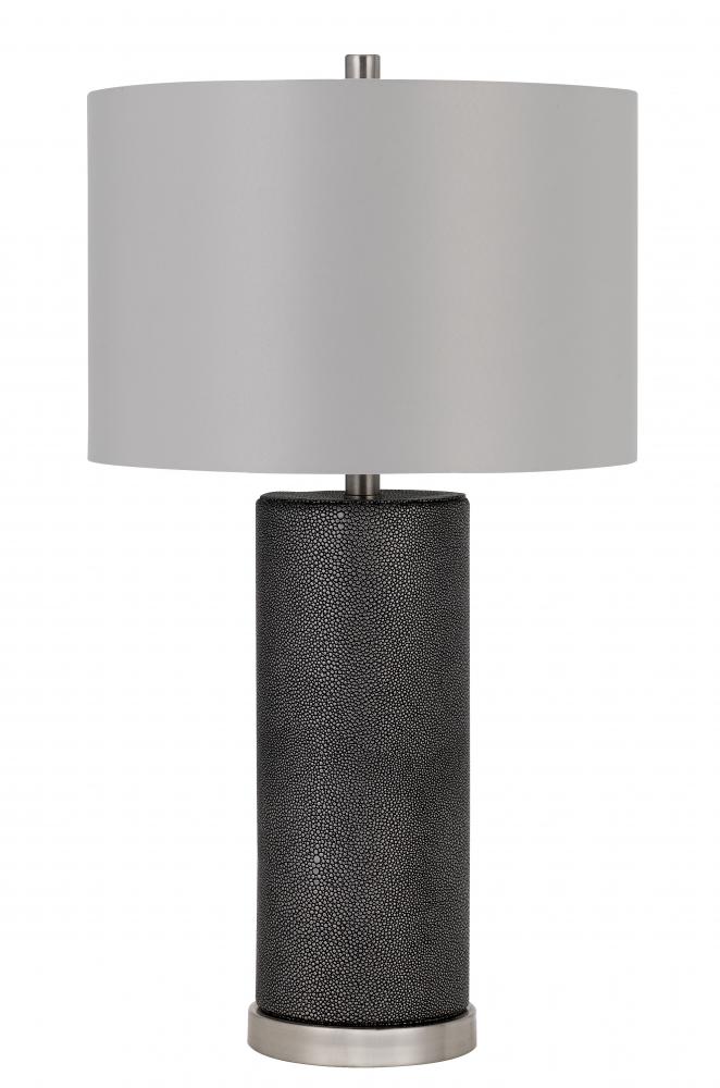 150W 3 way Graham ceramic table lamp with hardback drum fabric shade