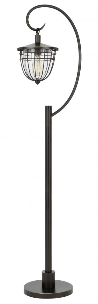 60W Alma metal/glass downbridge lantern style floor lamp (Edison bulb included)