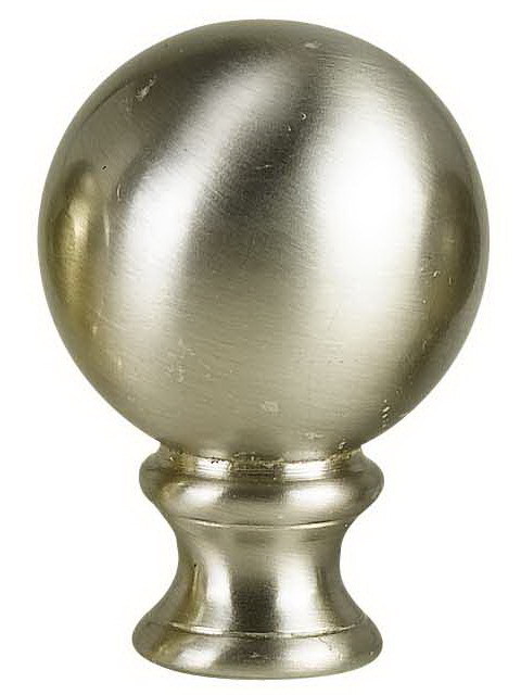 1.38" Metal Cast Ball Finial In Brushed Steel