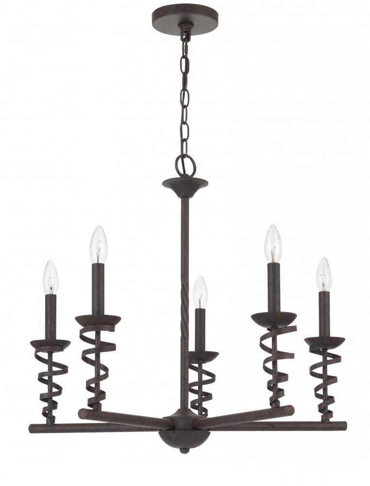 60W x 5 Forbach metal chandelier (Edison Bulbs are included)