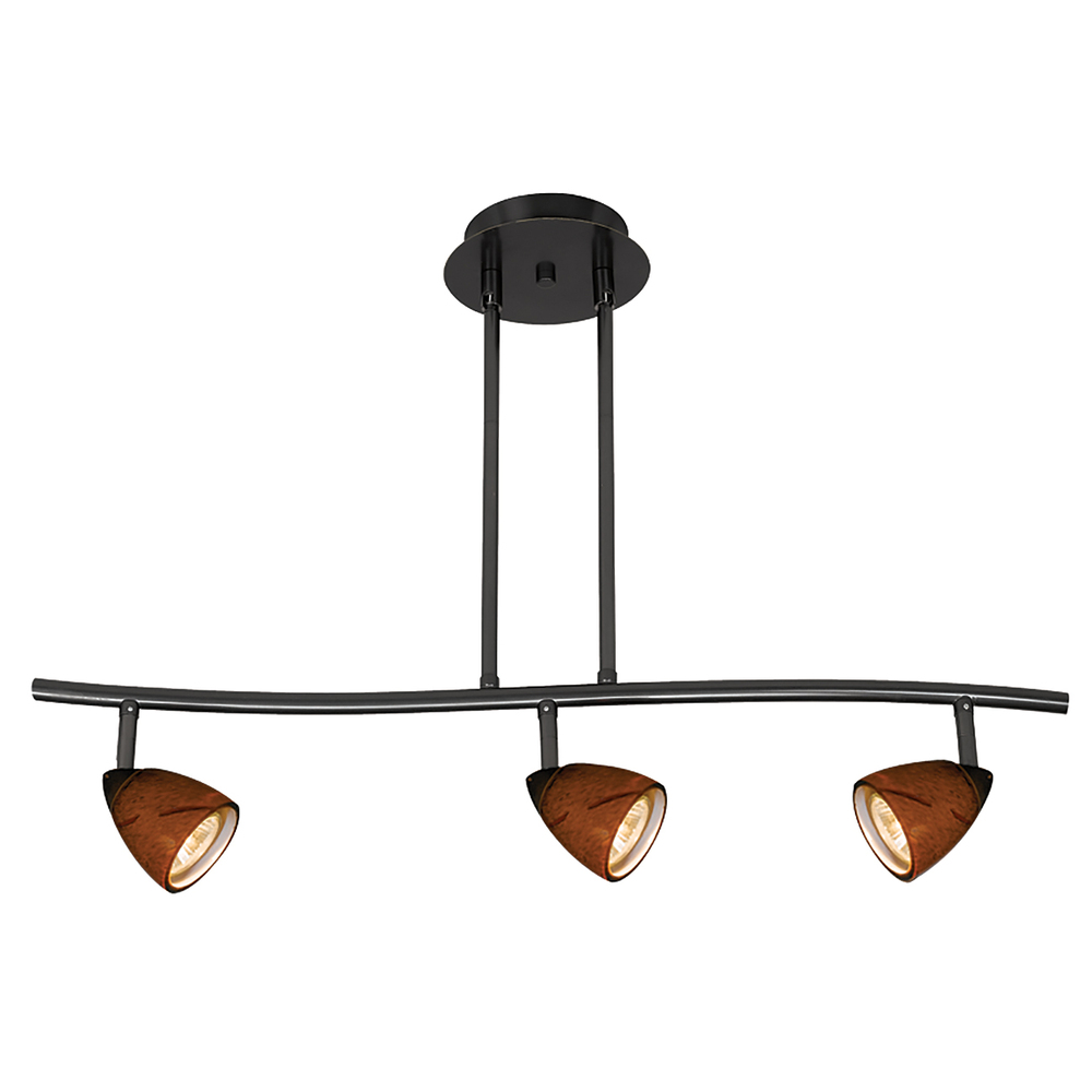 4.25" Inch Tall Metal Serpentine Three Light Ceiling Fixture