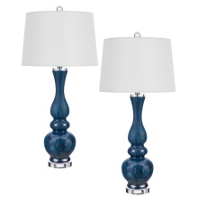 CAL Lighting BO-3141TB-2 - Add A Pop of Color to Your Space with This Candlestick Style Glass Table Lamp. It Features A Vibrant