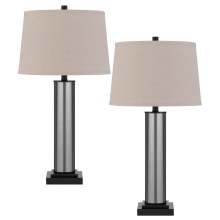 CAL Lighting BO-3147TB-2 - Refresh Your Space with This Set of Black Cylinder Table Lamps. with A Clean and Simple Presentation