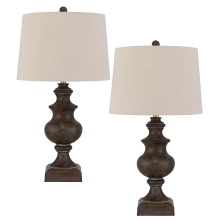 CAL Lighting BO-3149TB-2 - Accessorize Your Space with This Urn Style Resin Table Lamp. It Features Painted Faux Wood Finish.