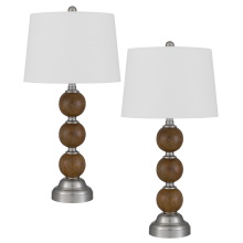CAL Lighting BO-3152TB-2 - Accessorize Your Space with This Stacked Orb Style Resin Table Lamp. It Features Painted Faux Wood