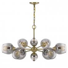 CAL Lighting FX-3757-6 - 60W x 6 Pendleton metal chandelier with electoral plated smoked glass shades