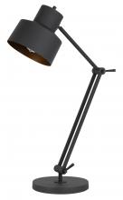 CAL Lighting BO-2966TB - 60W Davidson metal desk lamp with weighted base, adjustable upper and lower arms. On off s