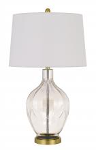 CAL Lighting BO-2971TB - 150W 3 way Bancroft glass table lamp with hardback taper drum fabric shade