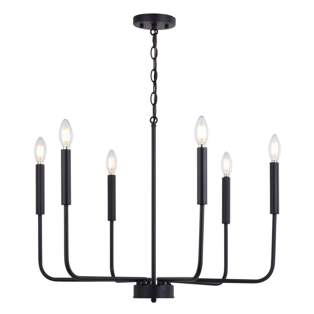 Belden 26-in. 6 Light Chandalier Black