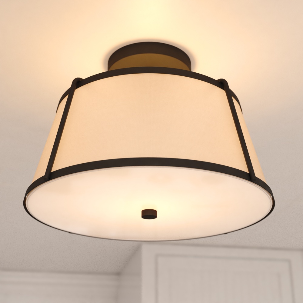 Marion 13-in. 2 Light Semi-Flush Mount Matte Black