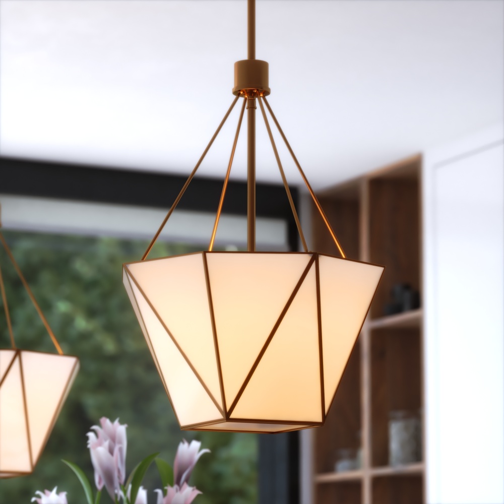 Burnett 16-in. W 3 Light Pendant Muted Brass