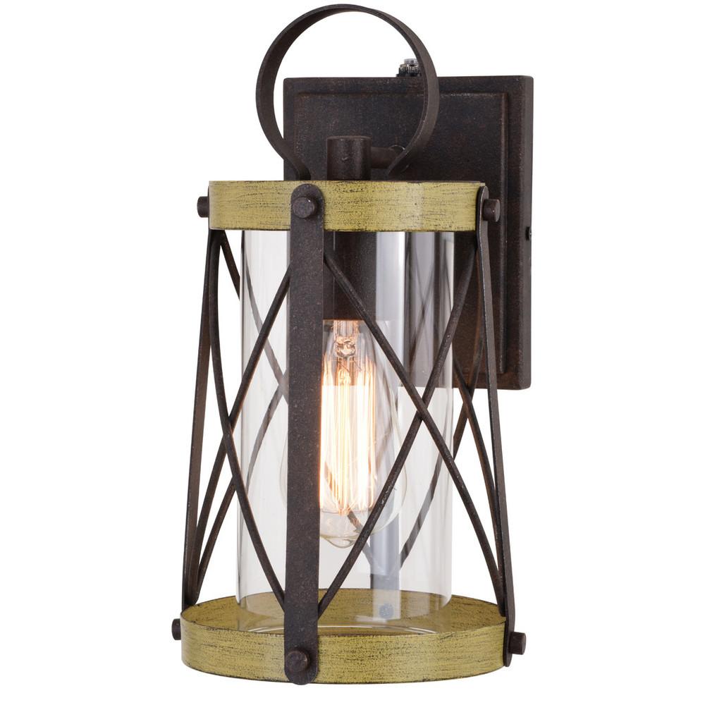 Harwood 6.5-in. Outdoor Wall Light Oxidized Iron and Burnished Elm