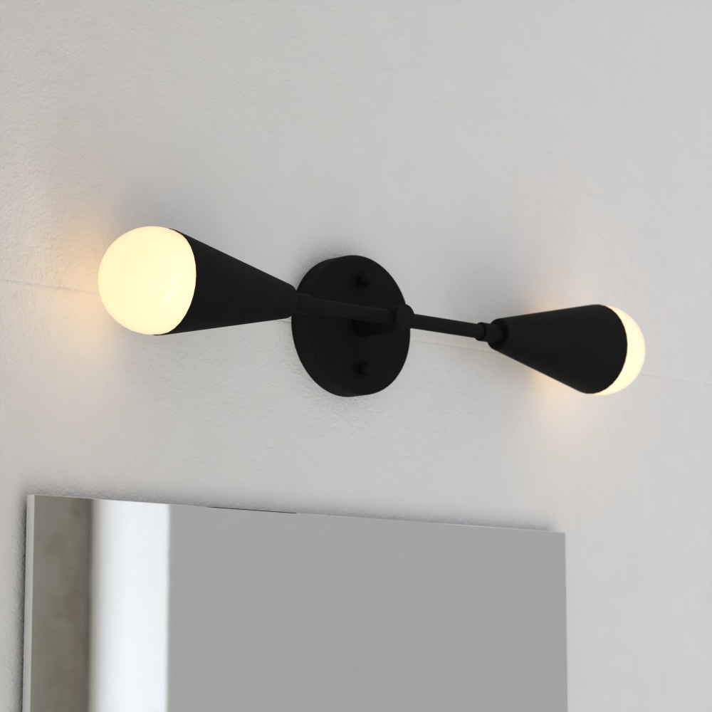 Zurich 18-in. 2 Light Wall Light Matte Black