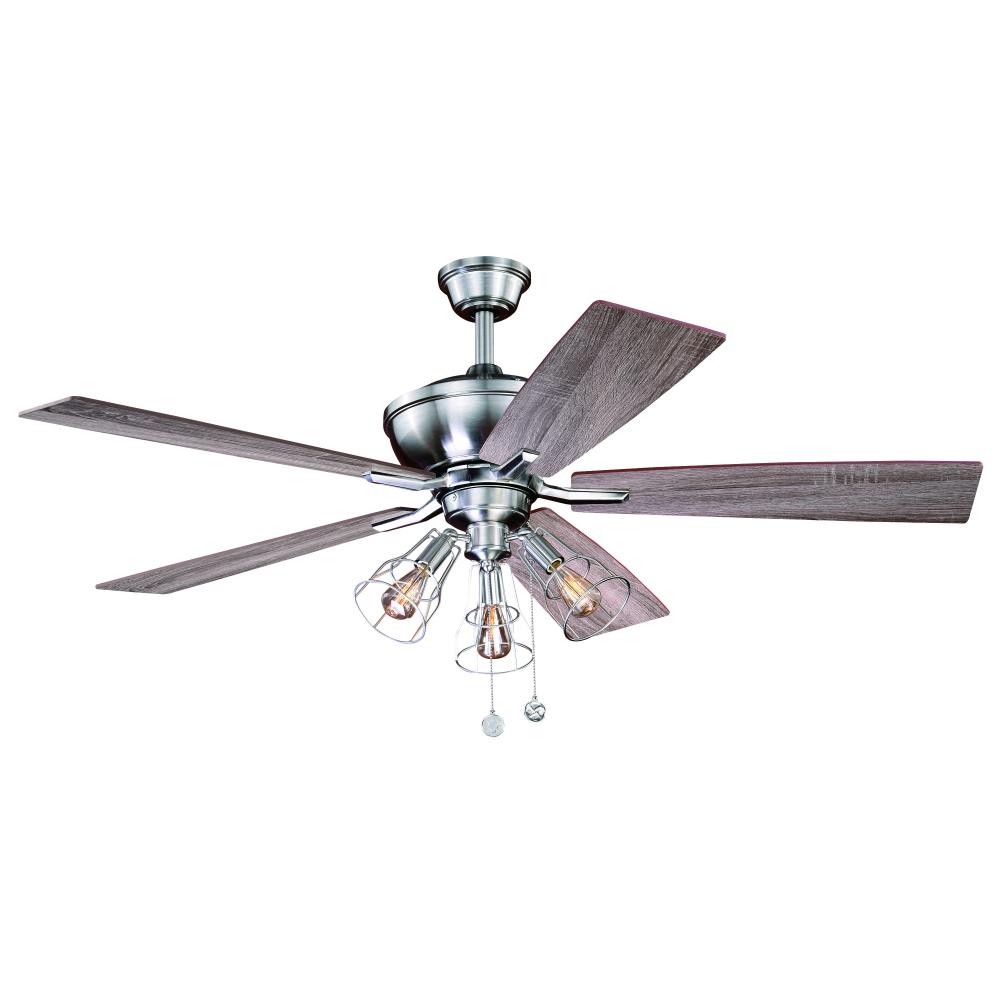 Clybourn 52-in LED Ceiling Fan Satin Nickel