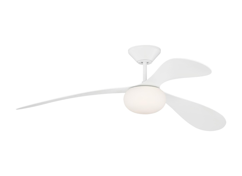 Drape Smart 58 LED Ceiling Fan in Matte White with Matte White Blades and Light Kit