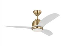Visual Comfort & Co. Fan Collection 3AVLR44SBD - Avila 44 LED Ceiling Fan in Satin Brass with Matte White Blades and Light Kit